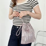 メタリックプリーツ ティアード巾着ショルダーバッグ | Outfitter lab | 詳細画像20