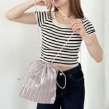 メタリックプリーツ ティアード巾着ショルダーバッグ | Outfitter lab | 詳細画像21
