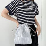 メタリックプリーツ ティアード巾着ショルダーバッグ | Outfitter lab | 詳細画像6