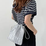 メタリックプリーツ ティアード巾着ショルダーバッグ | Outfitter lab | 詳細画像8