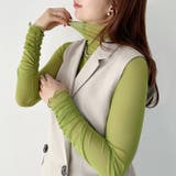 袖シャーリングメロウハイネックシアーインナートップス | Outfitter lab | 詳細画像18