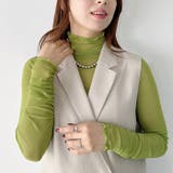 袖シャーリングメロウハイネックシアーインナートップス | Outfitter lab | 詳細画像19