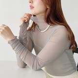 袖シャーリングメロウハイネックシアーインナートップス | Outfitter lab | 詳細画像47