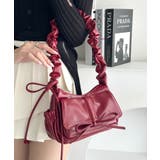 レッド | ギャザーショルダーリボンバッグ | Outfitter lab