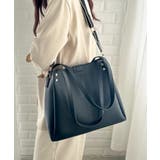 ブラック | 【A4収納可能】PUダブルショルダートートバッグ ショルダーバッグ | Outfitter lab
