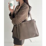 グレイッシュベージュ | 【A4収納可能】PUダブルショルダートートバッグ ショルダーバッグ | Outfitter lab
