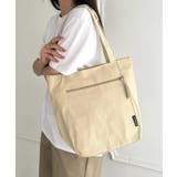 ベージュ | 【A4収納可能】ファスナーポケット付き縦型トートバッグ | Outfitter lab