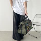 【大容量】ワッペンスタッズデザインボストンバッグ トラベルバッグ | Outfitter lab | 詳細画像16 