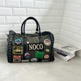 【大容量】ワッペンスタッズデザインボストンバッグ トラベルバッグ | Outfitter lab | 詳細画像18 