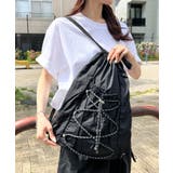 ブラック | 【A4収納可】ナイロンドローストリングナップサック | Outfitter lab