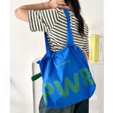 ブルー | 【A4収納可】ビッグロゴナイロントートバッグ ドローストリングバッグ | Outfitter lab