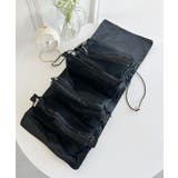 ブラック | 【多収納】ワンポイント刺繍メイクトラベルポーチ | Outfitter lab