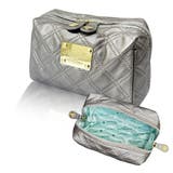 シャイニーグレー | コスメポーチ 化粧ポーチ ダブルファスナーポーチ | At First