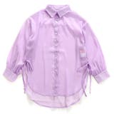 ラベンダー | シアーシャツ レディース 薄手 脇リボン 羽織 ゆったり 春夏秋 | Belle Cie