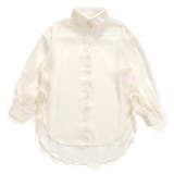 オフベージュ | シアーシャツ レディース 薄手 脇リボン 羽織 ゆったり 春夏秋 | Belle Cie