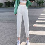 オフホワイト | ハイウエストパンツ レディース デニム | Belle Cie