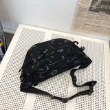 ブラック | 箔プリントショルダーバッグ ななめ掛け ボディバッグ | At Marvelous