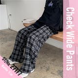 チェック ワイドパンツ レディース | Belle Cie | 詳細画像2 