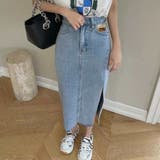 デニムスカート スリット 韓国ファッション | Belle Cie | 詳細画像4 