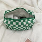 グリーン | カラフル ギンガムチェック ミニポーチ | Belle Cie