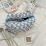 サックス | カラフル ギンガムチェック ミニポーチ | Belle Cie