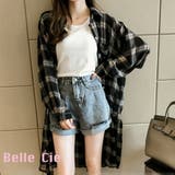 シャツワンピース チェック 長袖 | Belle Cie | 詳細画像1