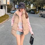ベージュ | 中綿ベスト レディース 韓国 | Belle Cie
