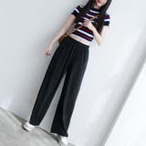 ブラック | セルフカット ワイドパンツ レディース | Belle Cie