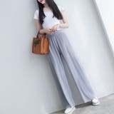 ライトグレー | セルフカット ワイドパンツ レディース | Belle Cie