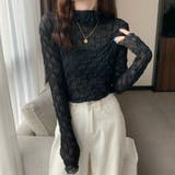 ブラック | シアートップス ハイネック 長袖 | Belle Cie
