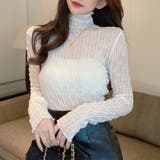 ホワイト | シアートップス ハイネック 長袖 | Belle Cie