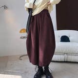 ボルドー | バルーンシルエットサルエルパンツ レディース 体型カバー | Belle Cie