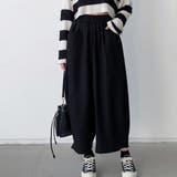 ブラック | バルーンシルエットサルエルパンツ レディース 体型カバー | Belle Cie