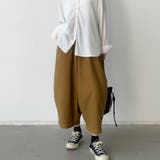 カーキ | バルーンシルエットサルエルパンツ レディース 体型カバー | Belle Cie