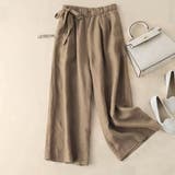 ベージュ | ボトムス リネンパンツ 綿混 | Belle Cie