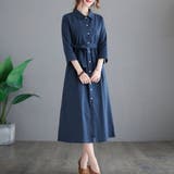 ネイビー | ワンピース スカート シャツワンピース | Belle Cie
