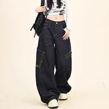 レオパード柄配色 ワイドパンツ レディース | Belle Cie | 詳細画像8