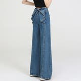 ネイビー | バックリボン デニムパンツ レディース | Belle Cie