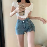 ショートパンツ デニムパンツ ハイウエスト | Belle Cie | 詳細画像6