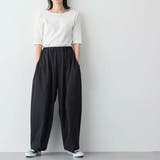 ブラック | カーブパンツ レディース ゆったり | Belle Cie