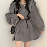 グレー | ワンピース ミニワンピ 長袖 | Belle Cie