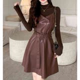 ブラウン | ワンピース フェイクレザー キャミワンピ | Belle Cie