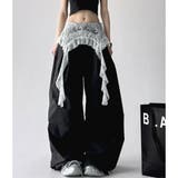 ブラック | ワイドパンツ ゆったり レース | Belle Cie