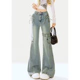 フレアパンツ デニムパンツ ブーツカット | Belle Cie | 詳細画像7 