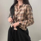 ベージュ | シャツ 長袖 チェック | Belle Cie