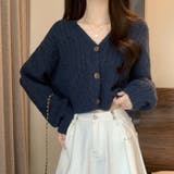 ネイビー | ニット カーデ カーディガン | Belle Cie