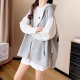 グレー | ベスト パーカー ノースリーブ | Belle Cie