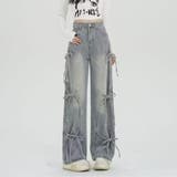 ブルー | デニムパンツ ワイド ストレート | Belle Cie