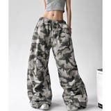 ライトグレー | ワイドパンツ ルーズ 迷彩 | Belle Cie