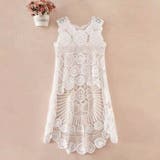 ホワイト | クロシェ ワンピース ジレ | Belle Cie